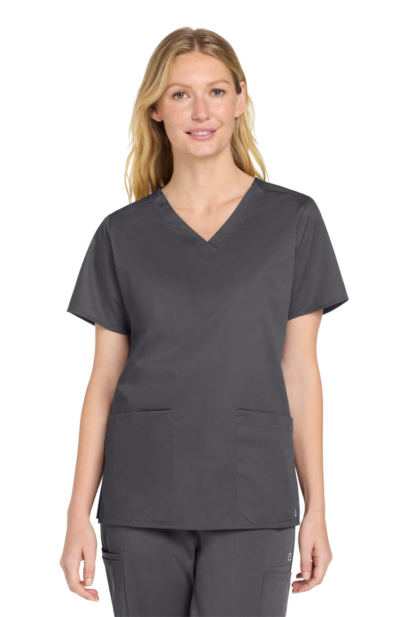 Wink Women's WorkFlex V-Neck Top - Pewter