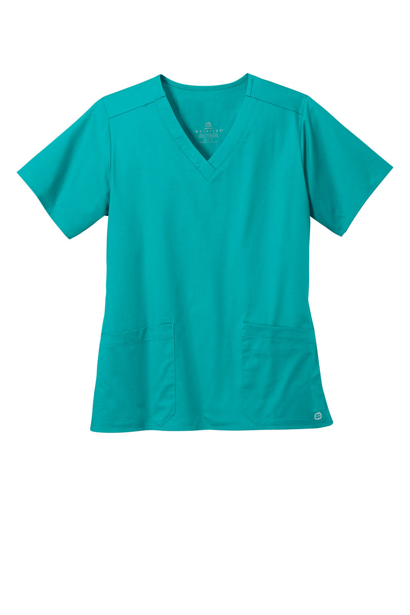 Wink Women's WorkFlex V-Neck Top - Teal Blue