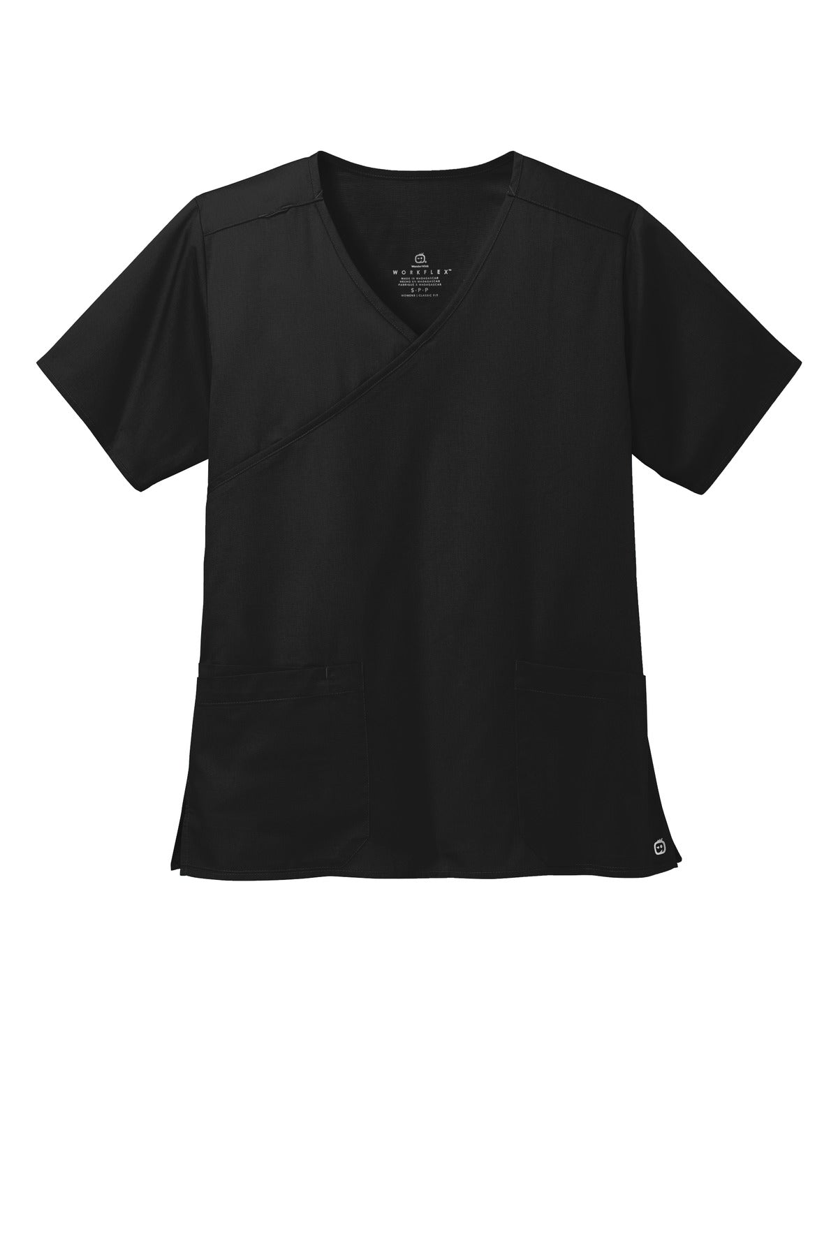 Wink Women's WorkFlex Mock Wrap Top - Black