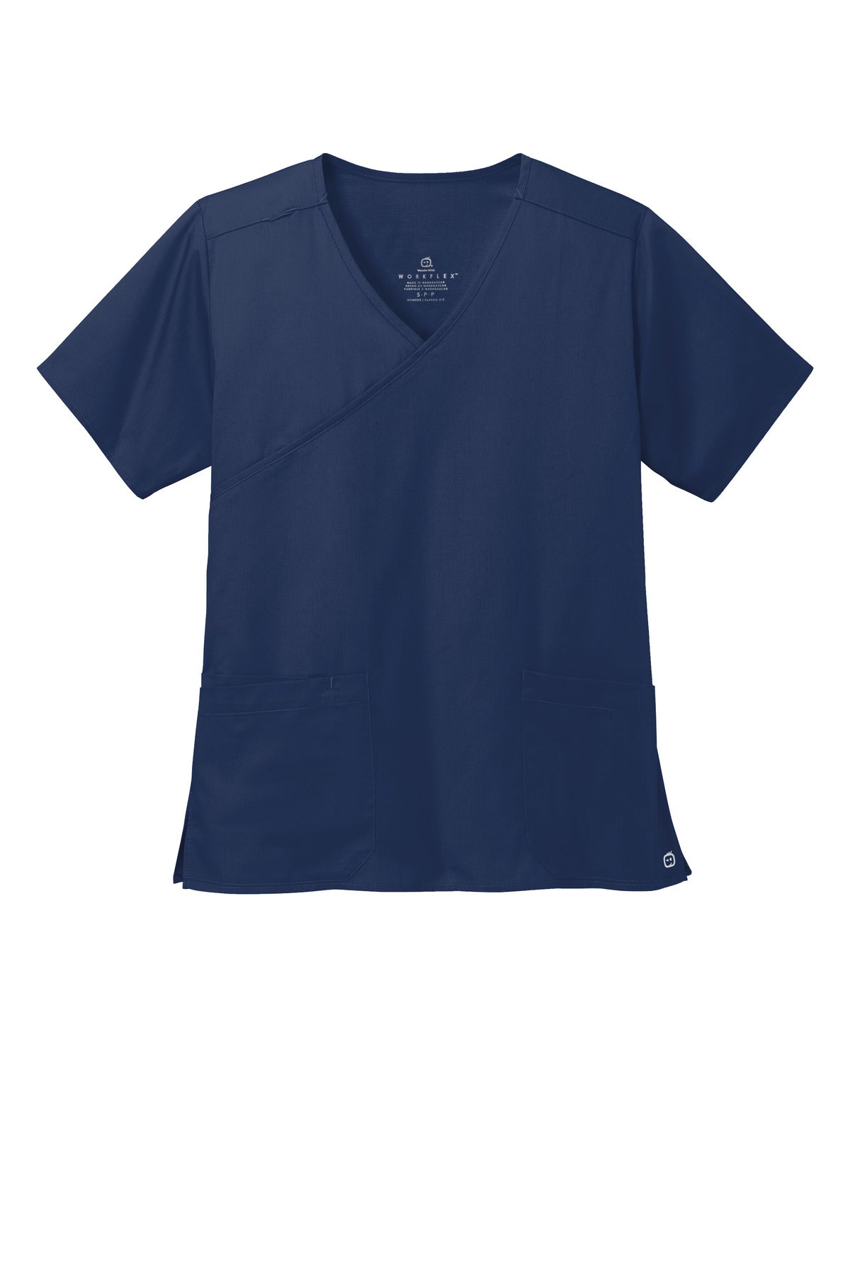 Wink Women's WorkFlex Mock Wrap Top - Navy