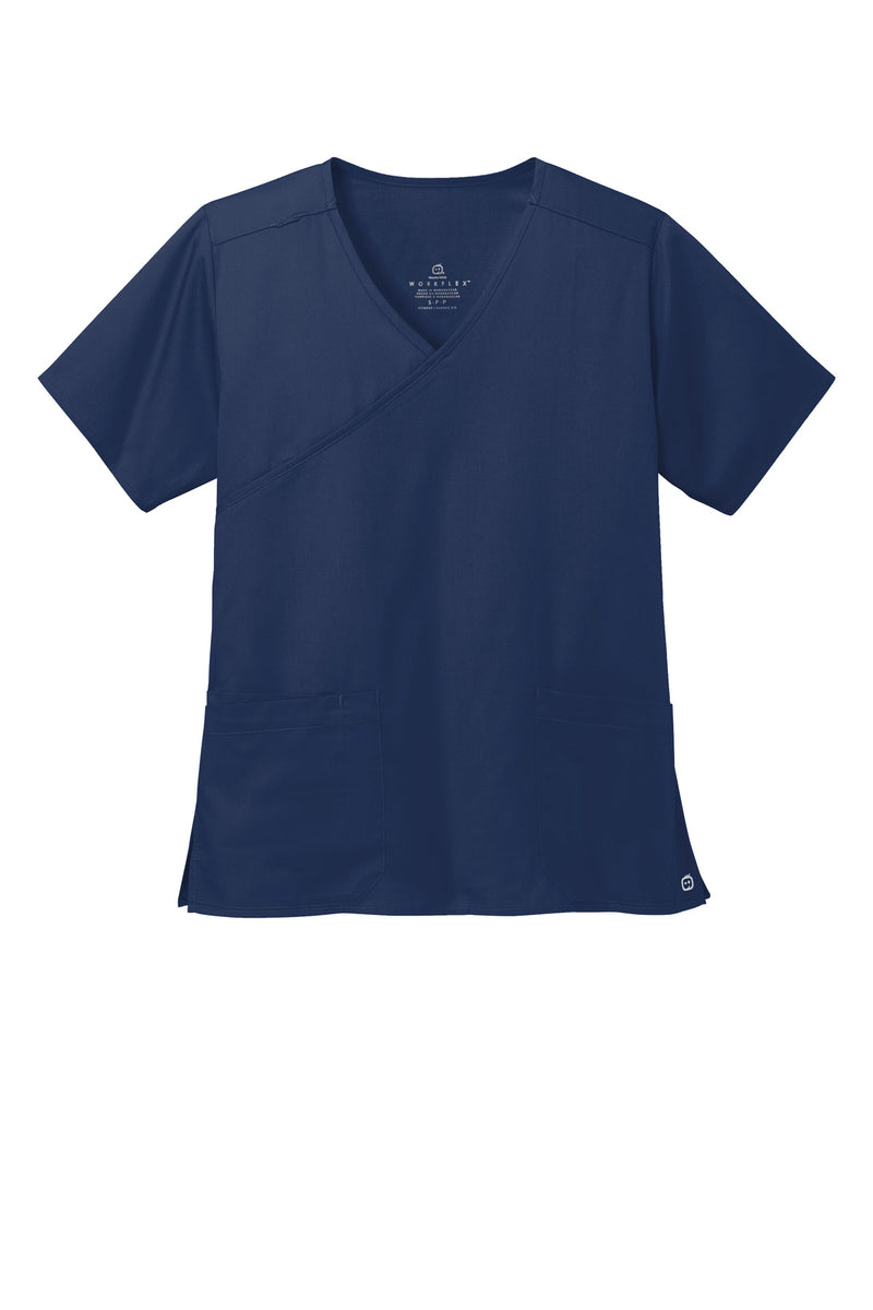 Wink Women's WorkFlex Mock Wrap Top - Navy