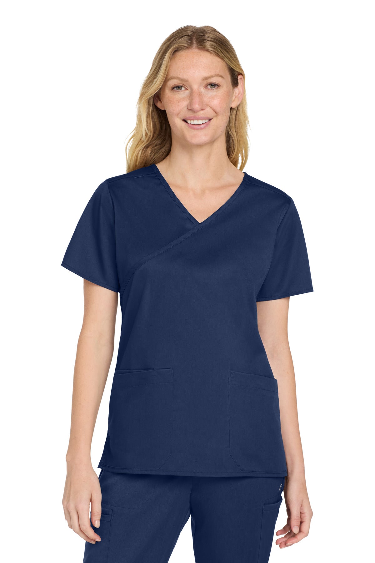 Wink Women's WorkFlex Mock Wrap Top - Navy