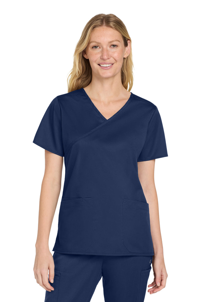 Wink Women's WorkFlex Mock Wrap Top - Navy