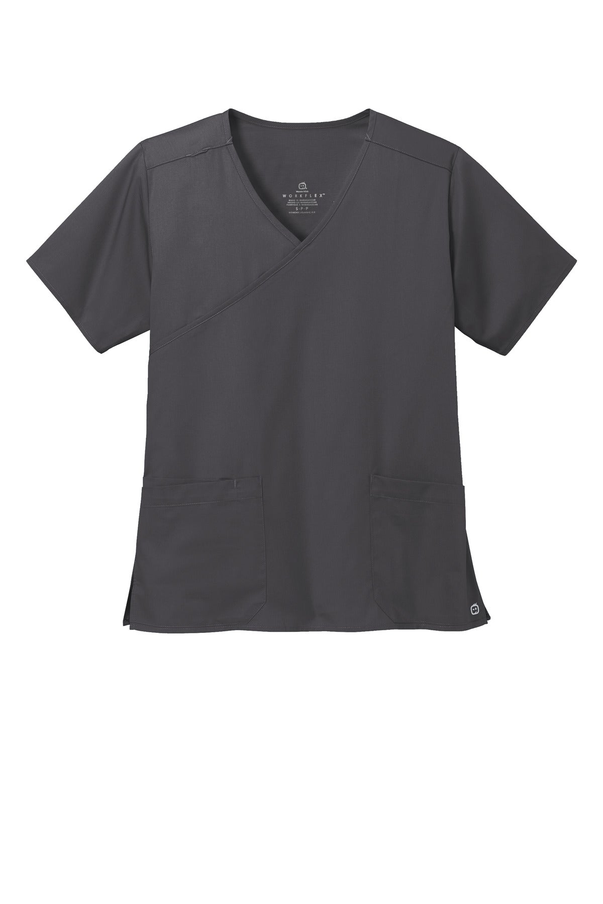 Wink Women's WorkFlex Mock Wrap Top - Pewter
