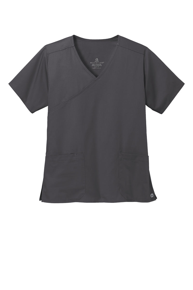 Wink Women's WorkFlex Mock Wrap Top - Pewter