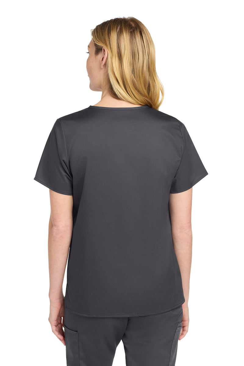 Wink Women's WorkFlex Mock Wrap Top - Pewter