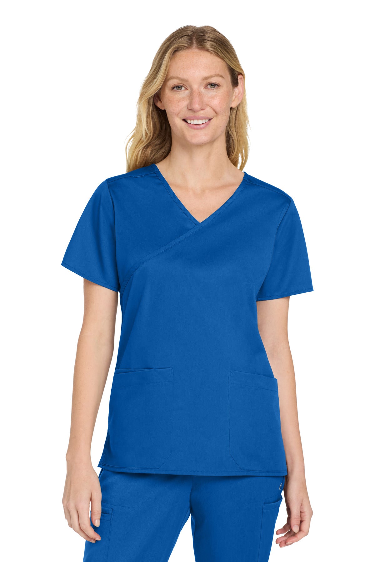 Wink Women's WorkFlex Mock Wrap Top - Royal