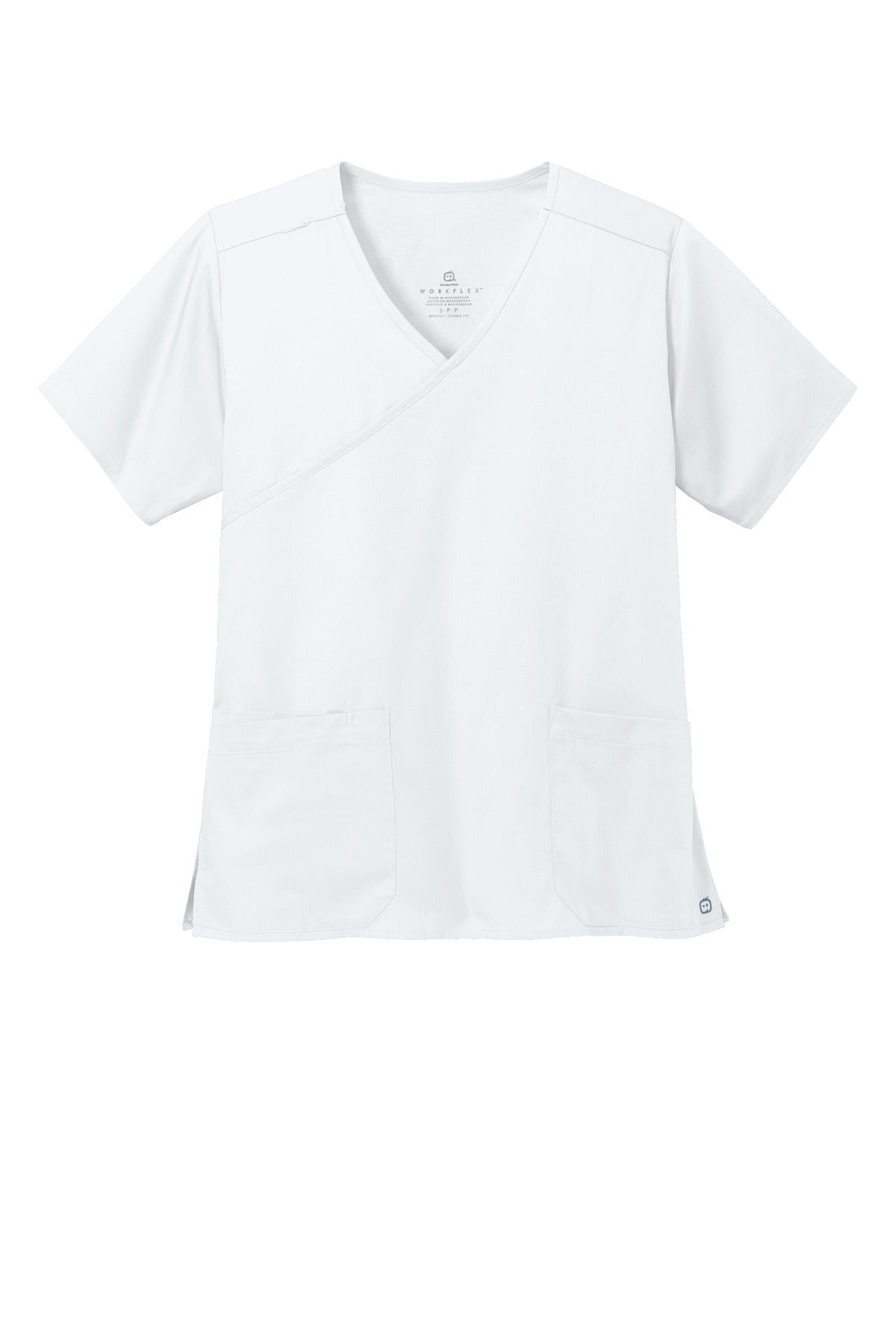Wink Women's WorkFlex Mock Wrap Top - White