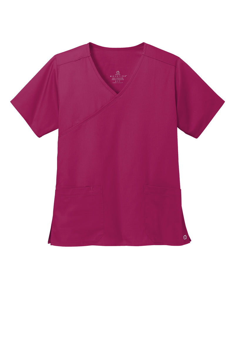 Wink Women's WorkFlex Mock Wrap Top - Wine