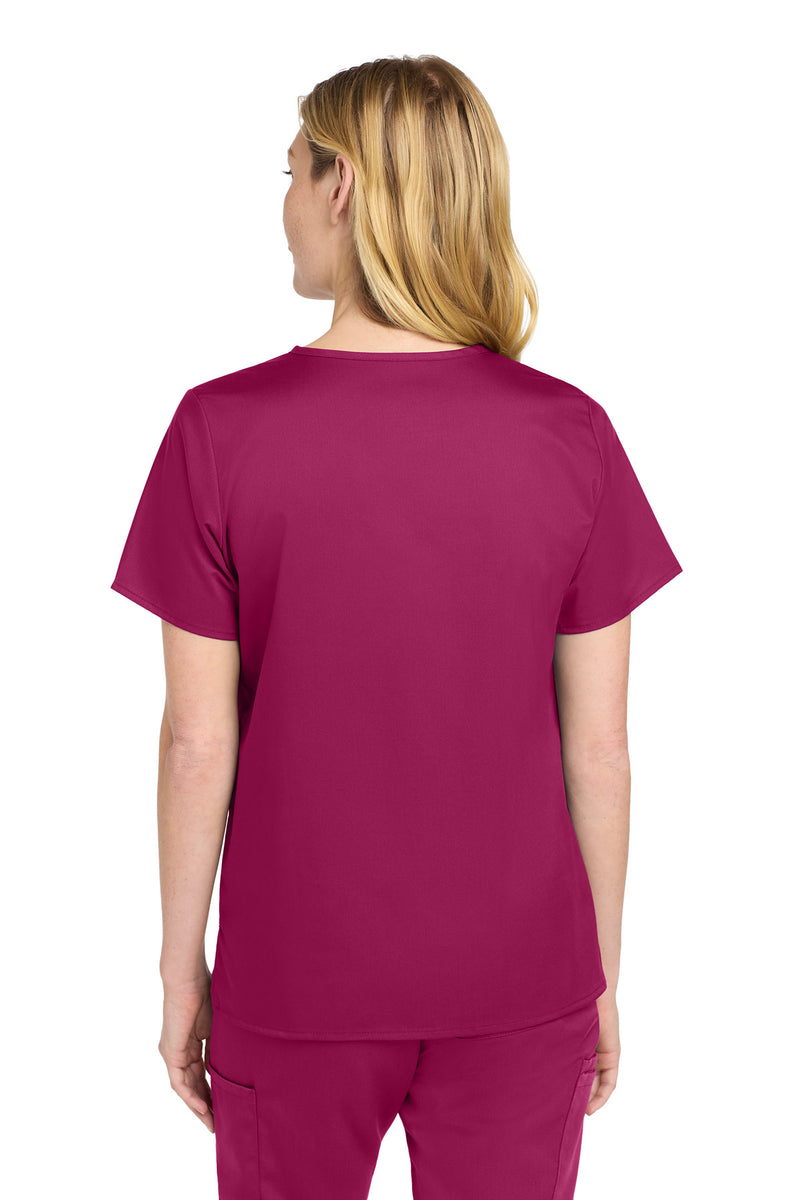 Wink Women's WorkFlex Mock Wrap Top - Wine