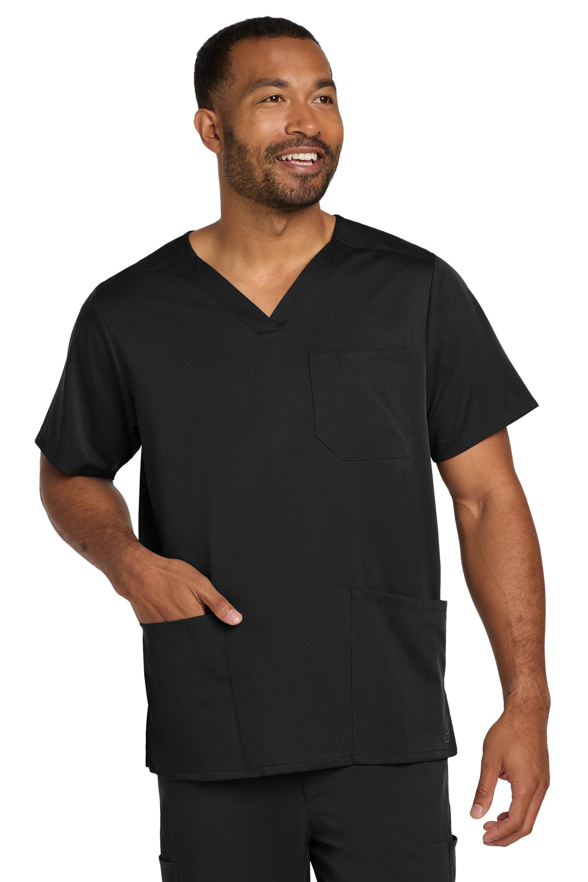 Wink Men's Premiere Flex V-Neck Top - Black