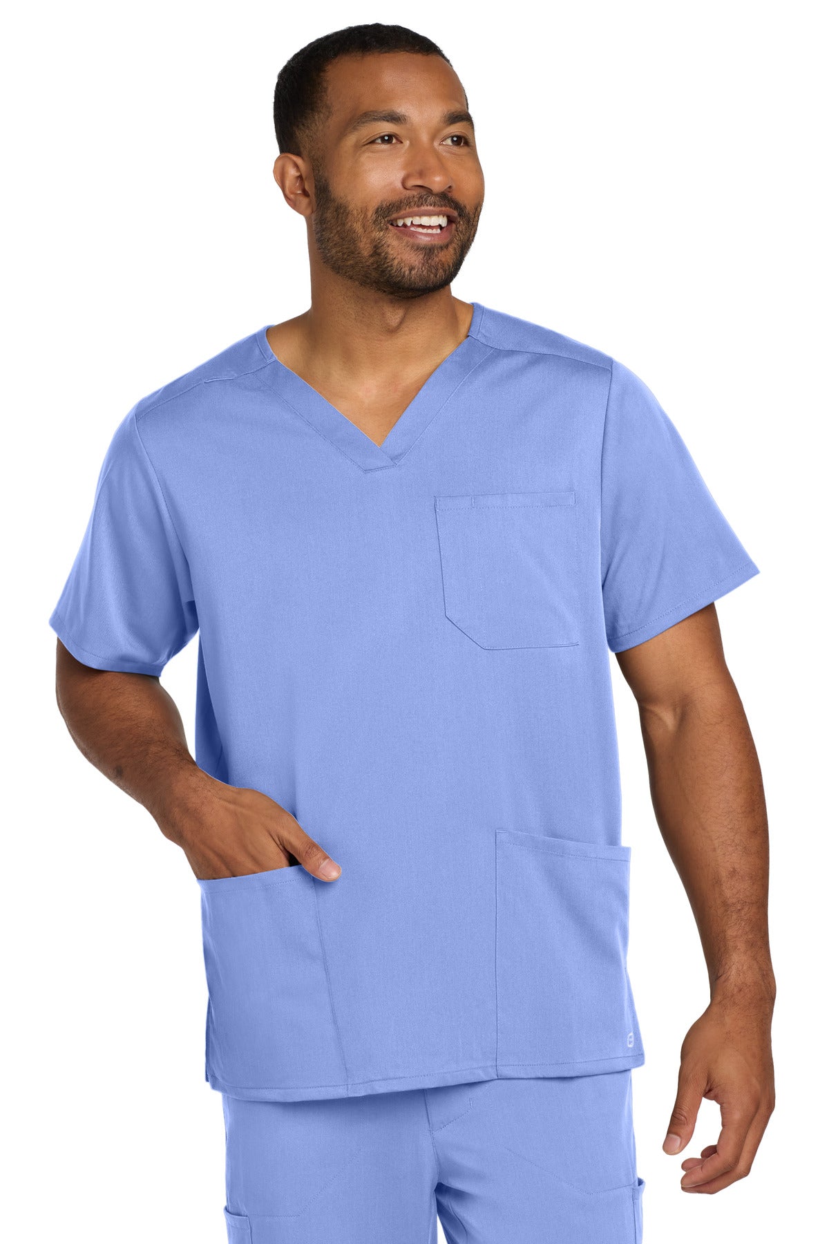 Wink Men's Premiere Flex V-Neck Top - Ceil Blue
