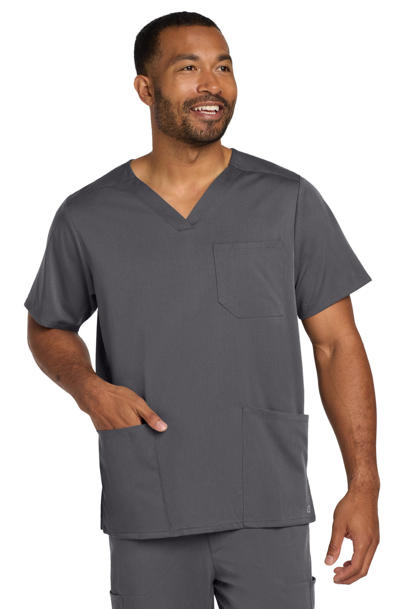 Wink Men's Premiere Flex V-Neck Top - Pewter