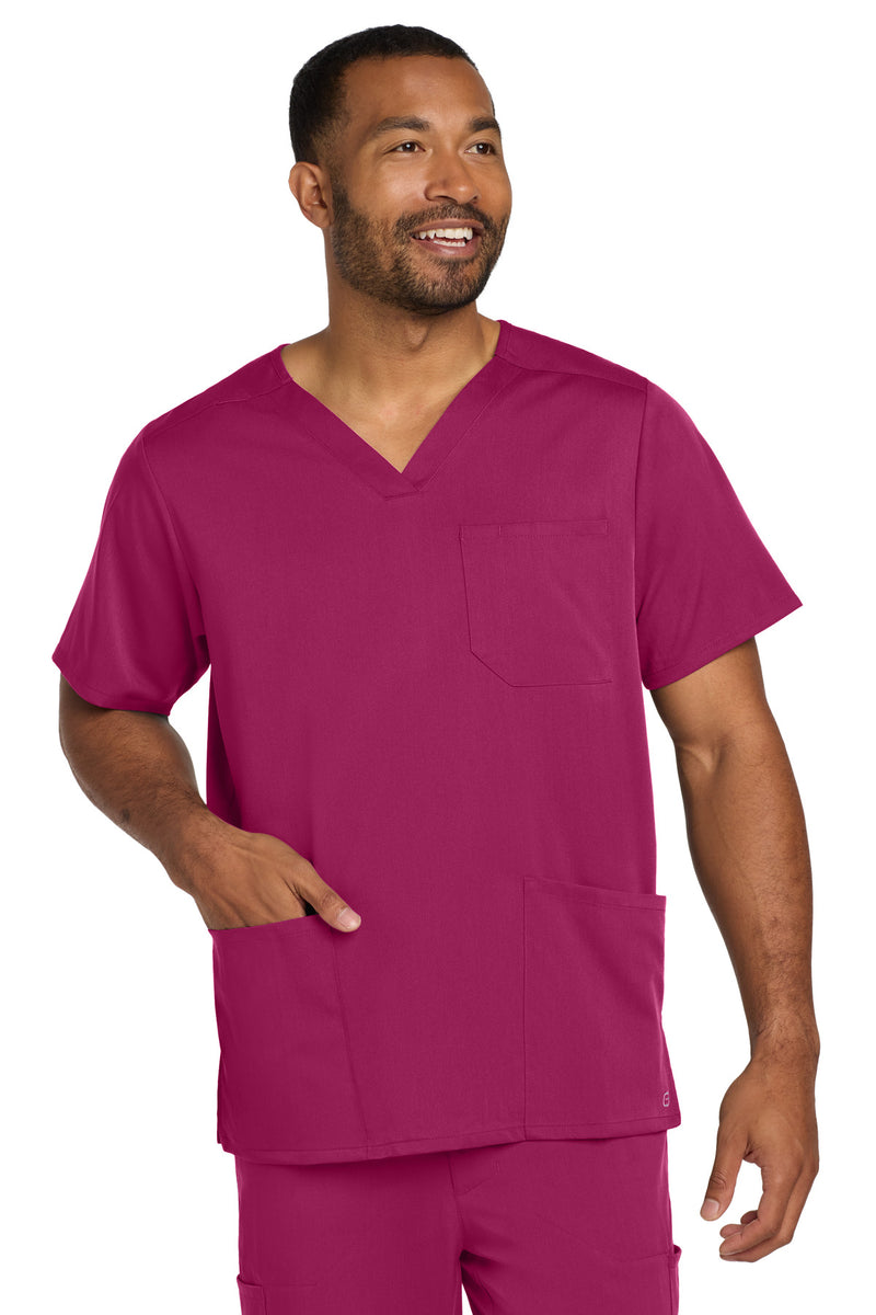 Wink Men's Premiere Flex V-Neck Top - Wine