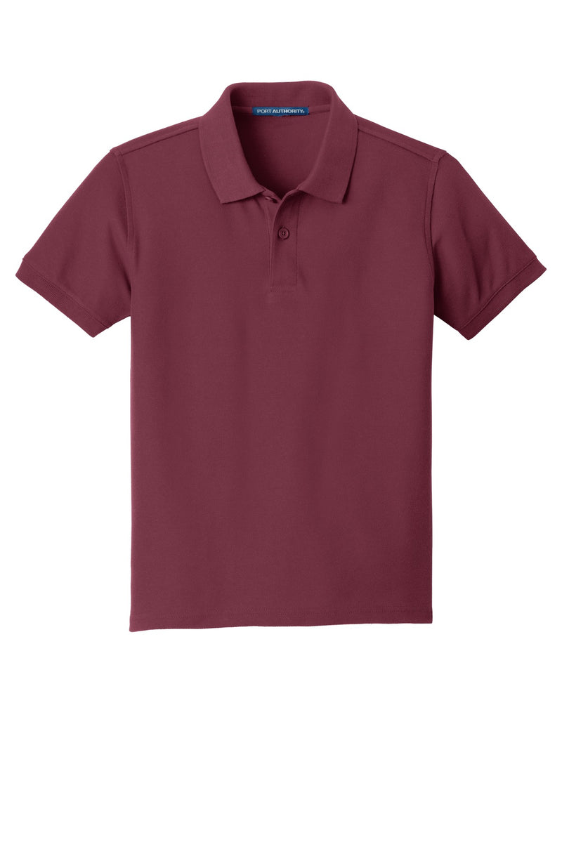 Port Authority Youth Core Classic Pique Polo - Burgundy