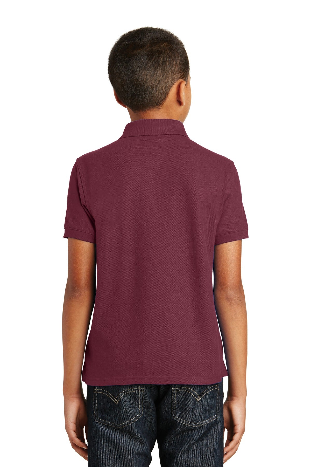 Port Authority Youth Core Classic Pique Polo - Burgundy