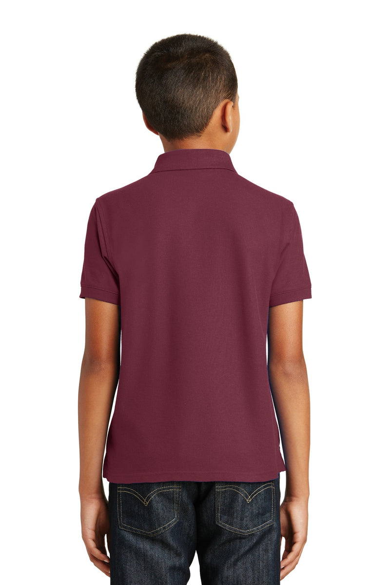 Port Authority Youth Core Classic Pique Polo - Burgundy