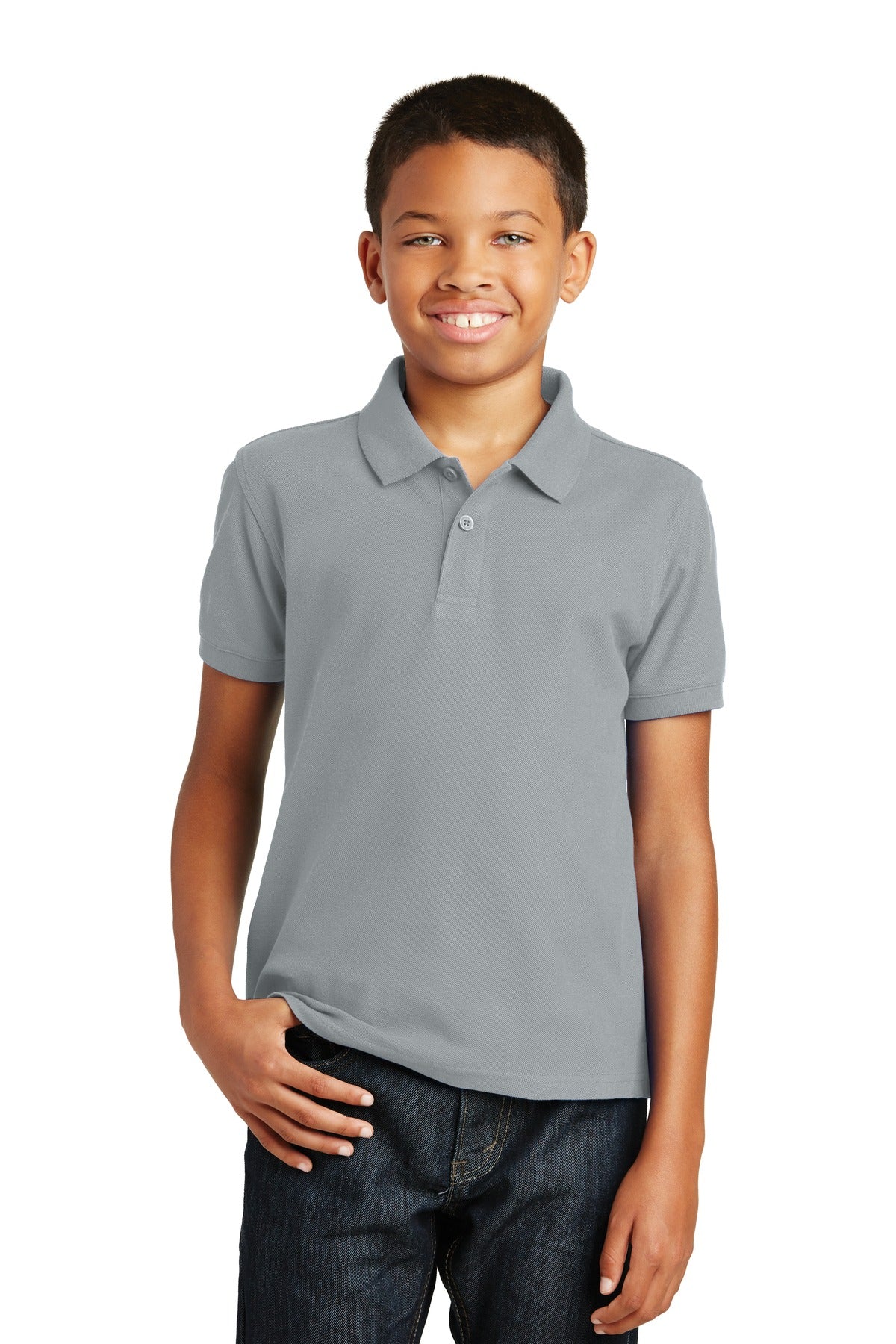 Port Authority Youth Core Classic Pique Polo - Gusty Grey