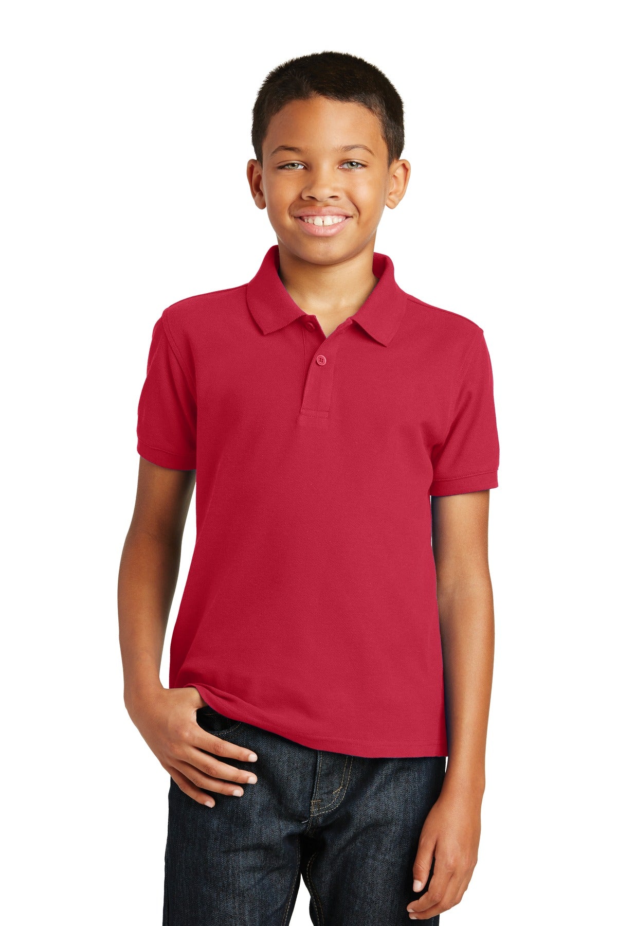 Port Authority Youth Core Classic Pique Polo - Rich Red