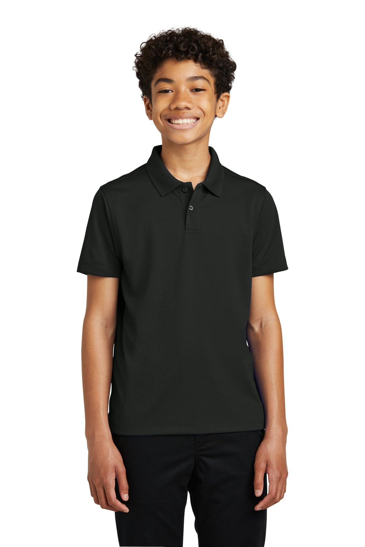 Port Authority Youth Dry Zone UV Micro-Mesh Polo - Deep Black