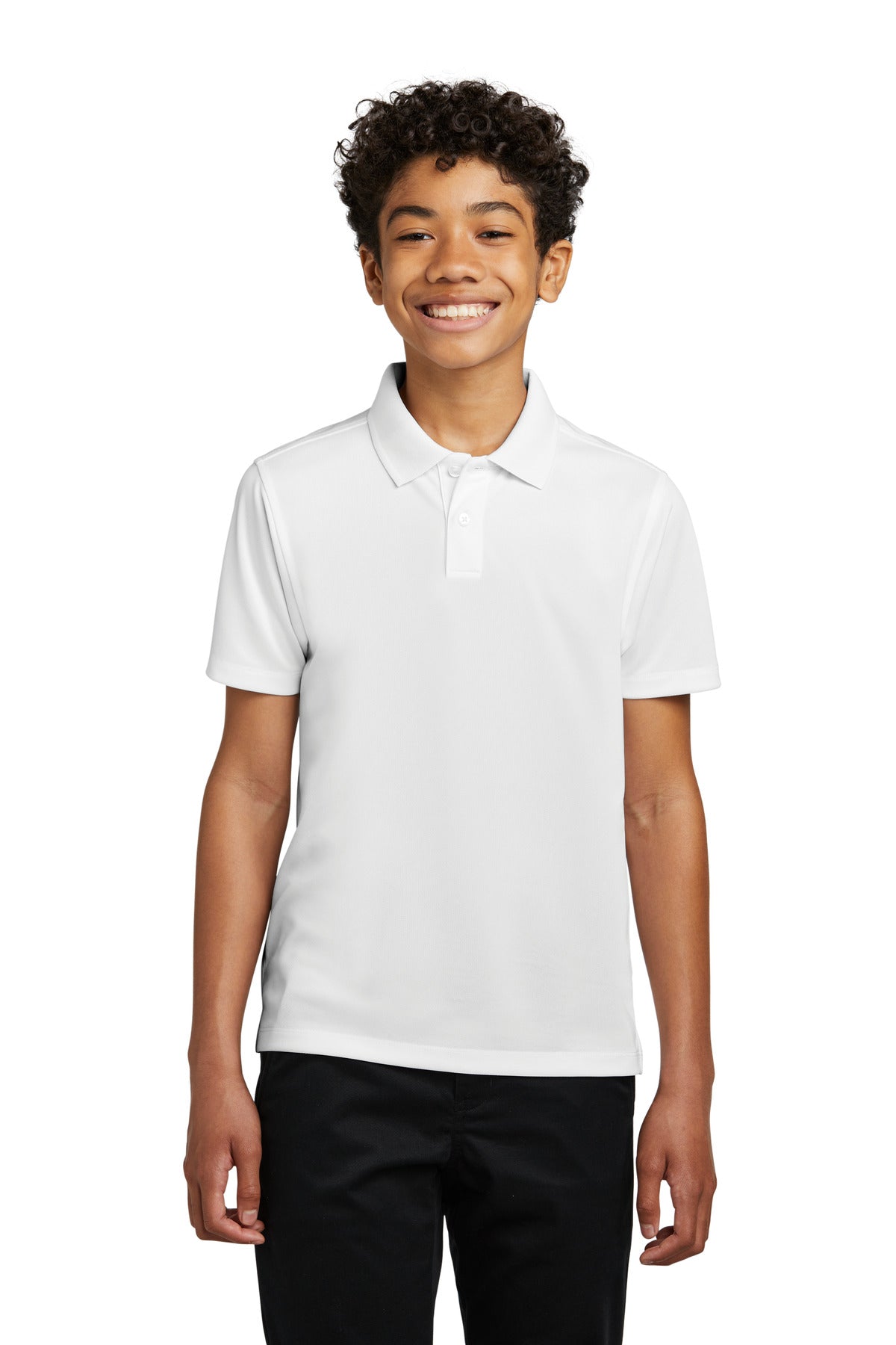 Port Authority Youth Dry Zone UV Micro-Mesh Polo - White