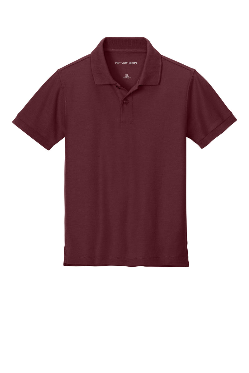 Port Authority Youth Wearever Signature Pique Polo - Burgundy