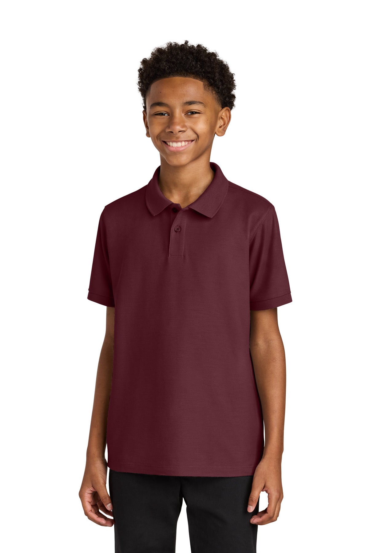 Port Authority Youth Wearever Signature Pique Polo - Burgundy