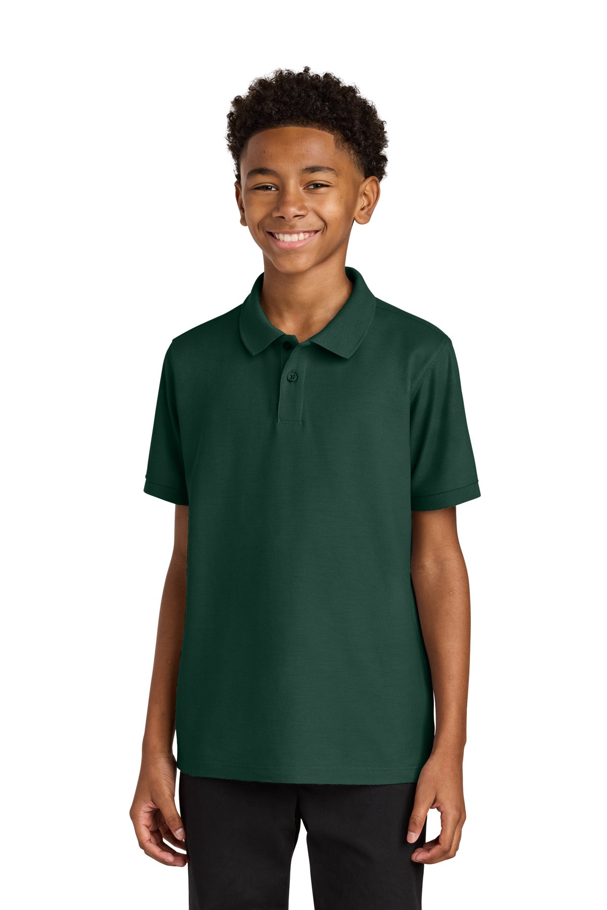 Port Authority Youth Wearever Signature Pique Polo - Dark Green