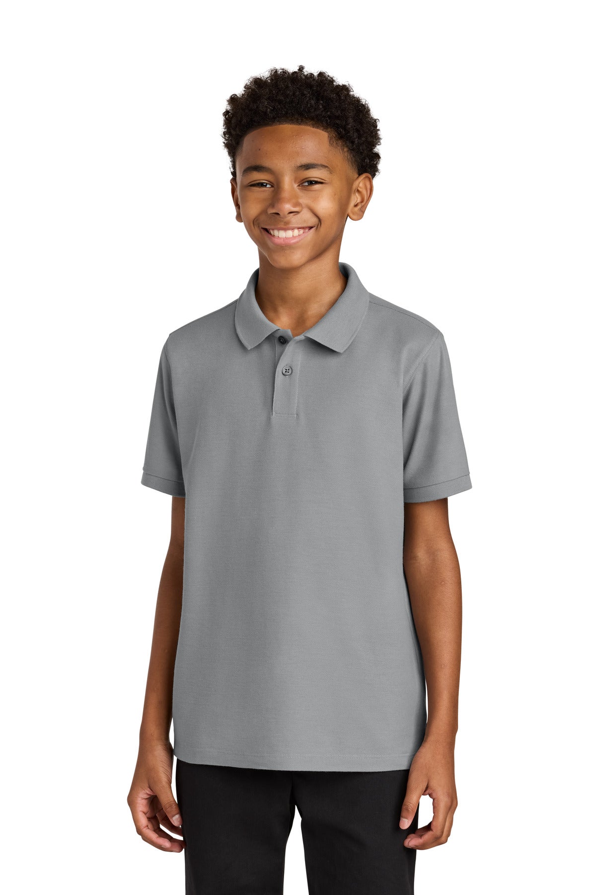Port Authority Youth Wearever Signature Pique Polo - Gusty Grey