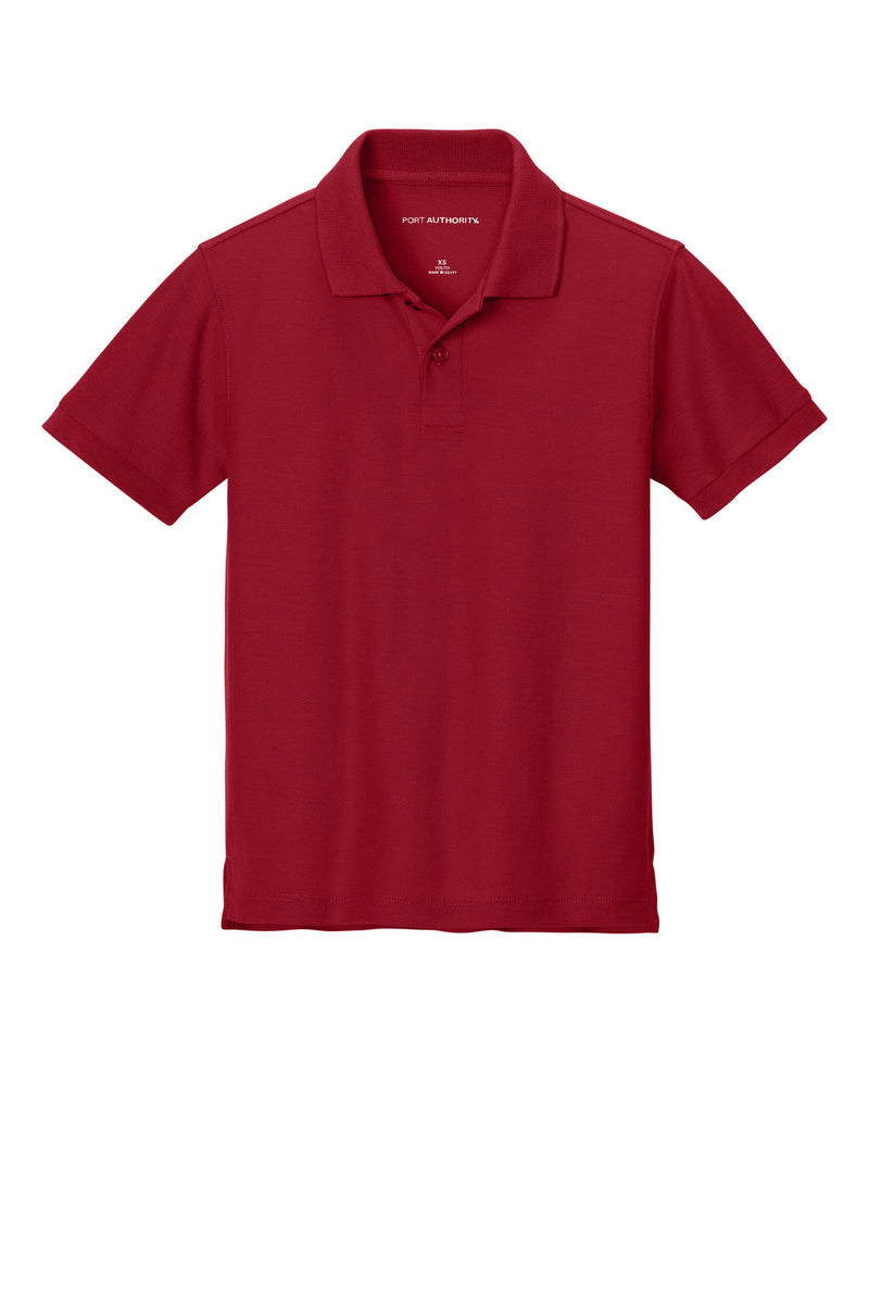 Port Authority Youth Wearever Signature Pique Polo - Rich Red