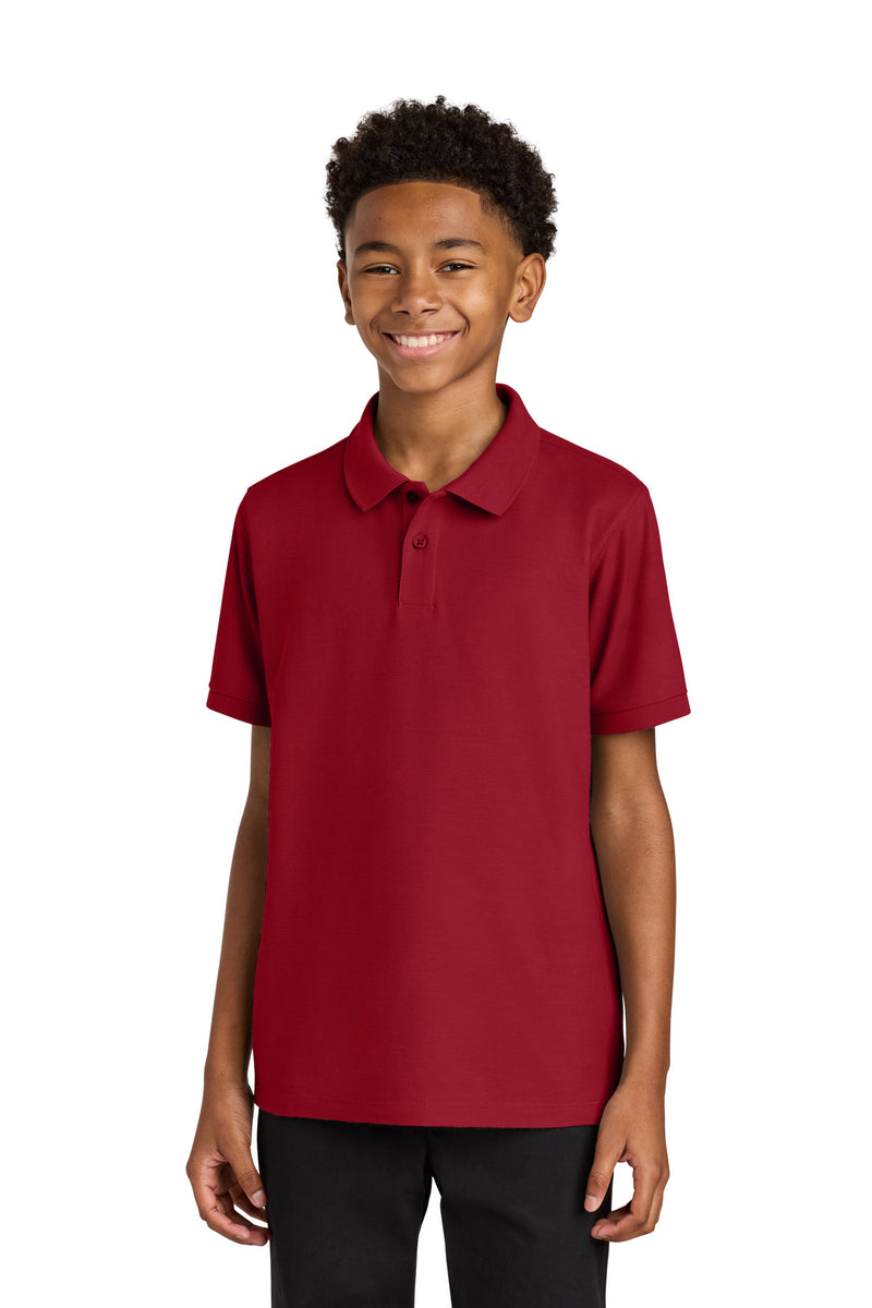 Port Authority Youth Wearever Signature Pique Polo - Rich Red