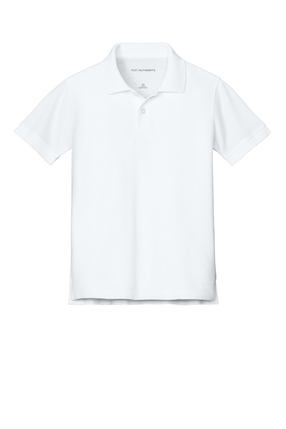 Port Authority Youth Wearever Signature Pique Polo - White