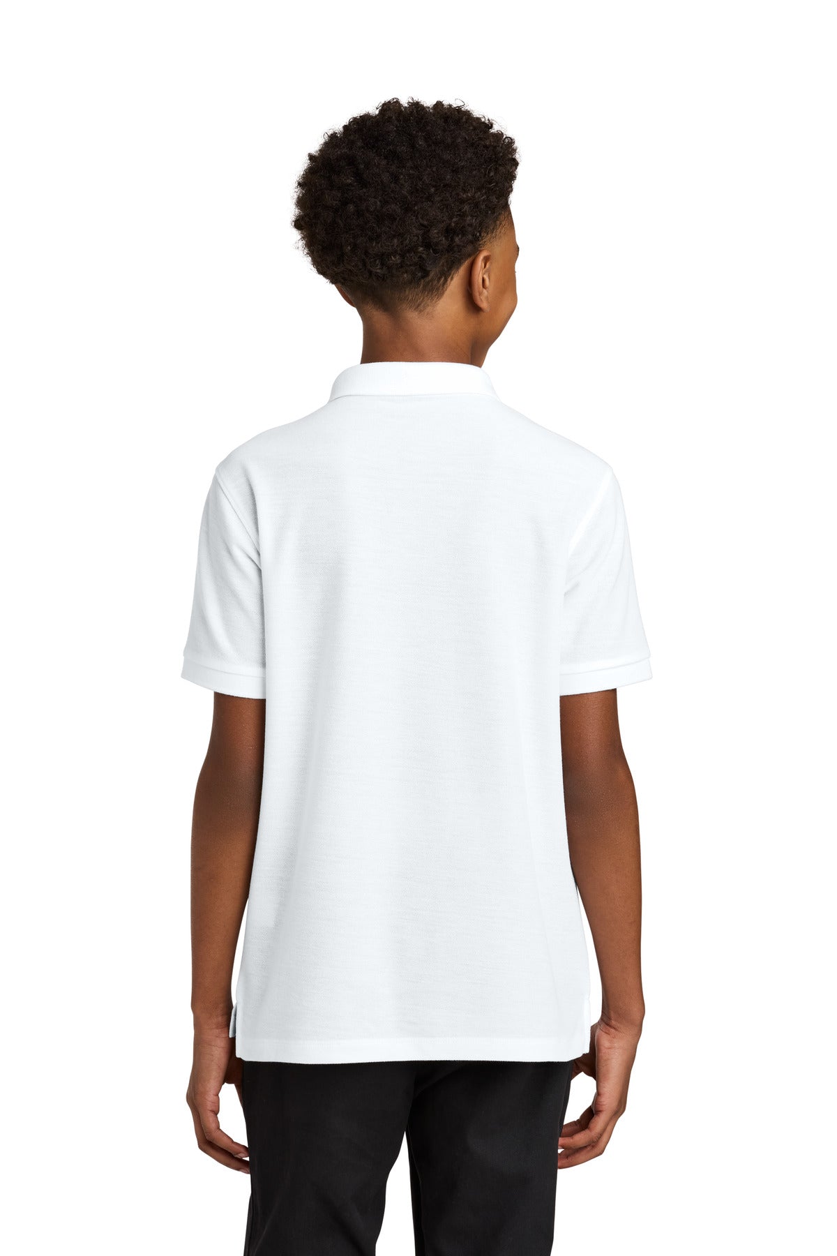 Port Authority Youth Wearever Signature Pique Polo - White