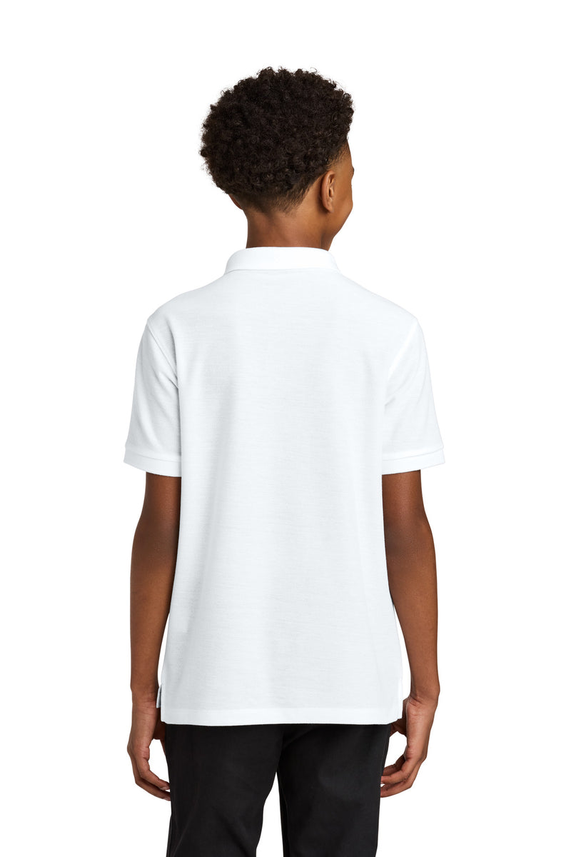 Port Authority Youth Wearever Signature Pique Polo - White