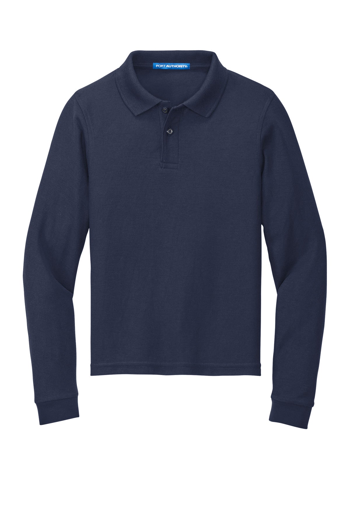 Port Authority Youth Long Sleeve Silk Touch Polo - Navy