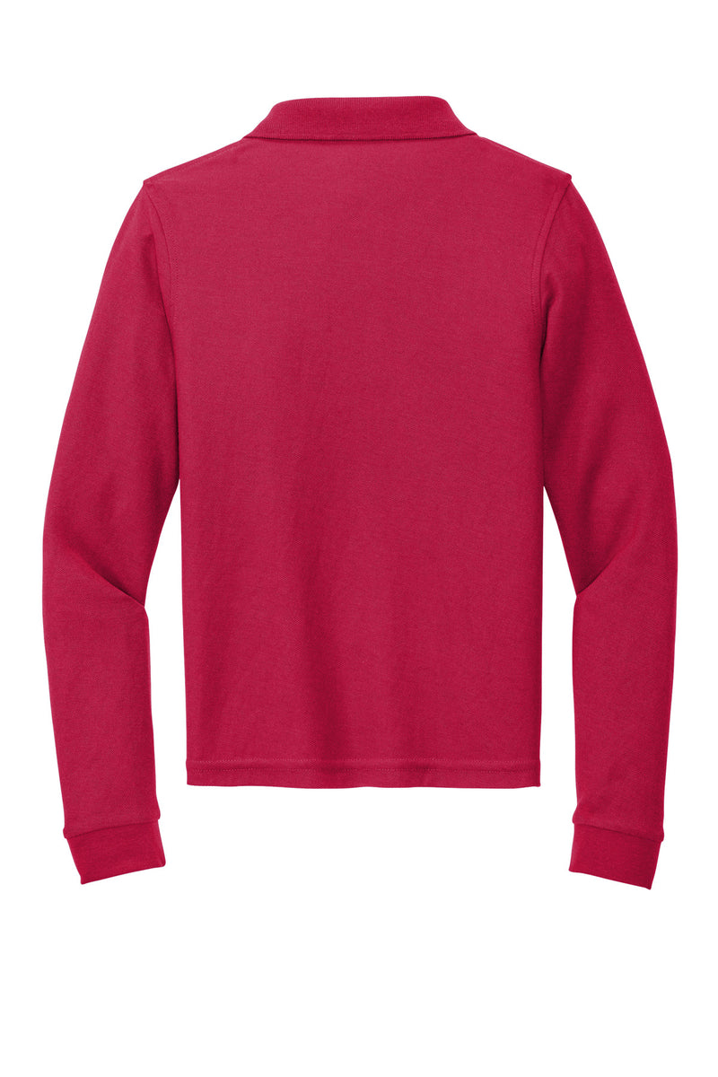 Port Authority Youth Long Sleeve Silk Touch Polo - Red