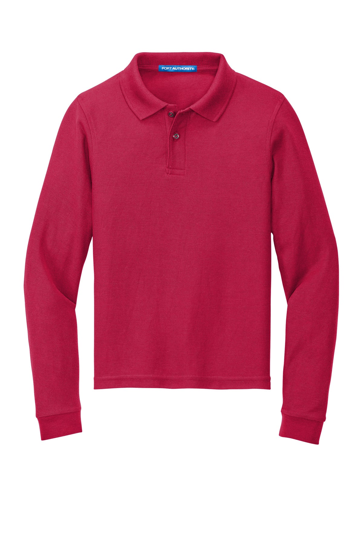 Port Authority Youth Long Sleeve Silk Touch Polo - Red