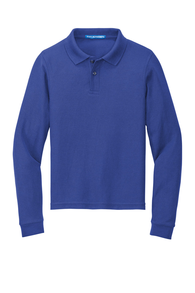 Port Authority Youth Long Sleeve Silk Touch Polo - Royal