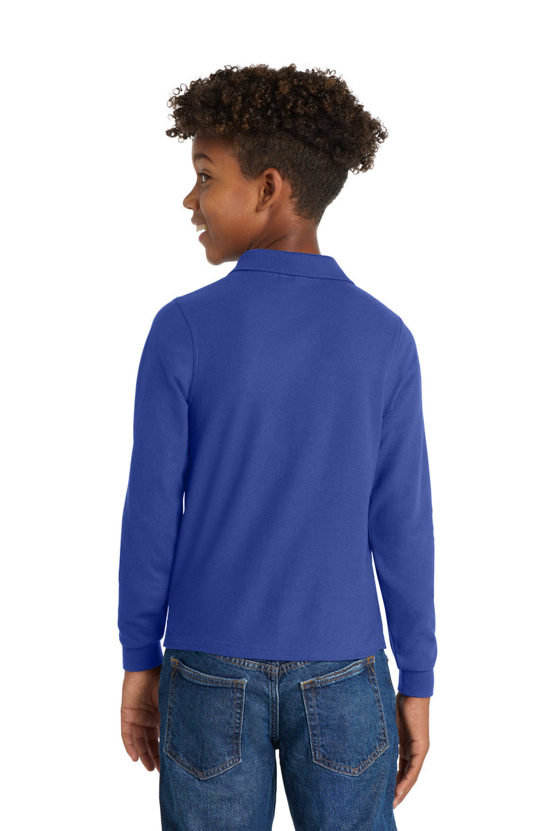 Port Authority Youth Long Sleeve Silk Touch Polo - Royal