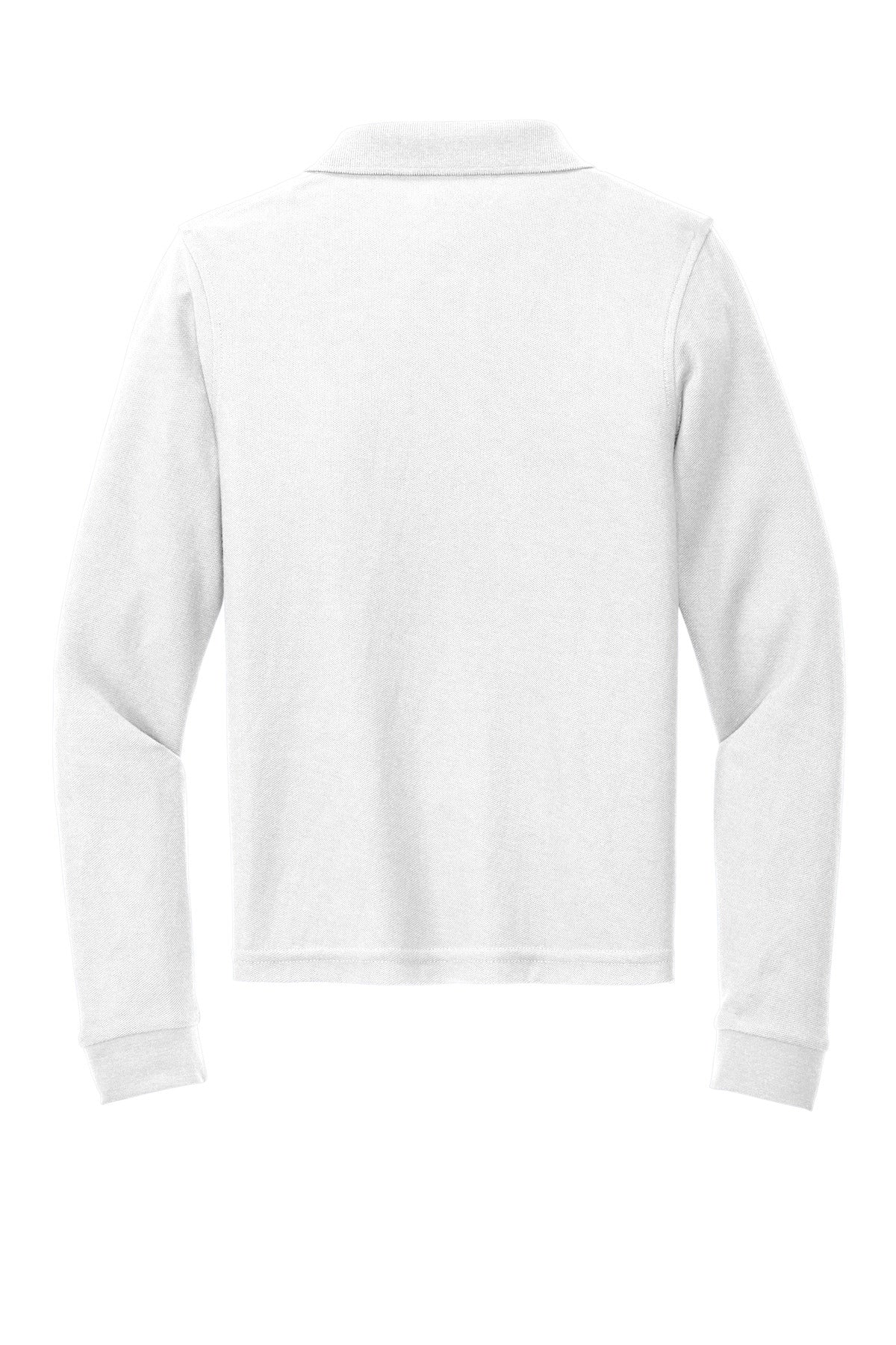 Port Authority Youth Long Sleeve Silk Touch Polo - White