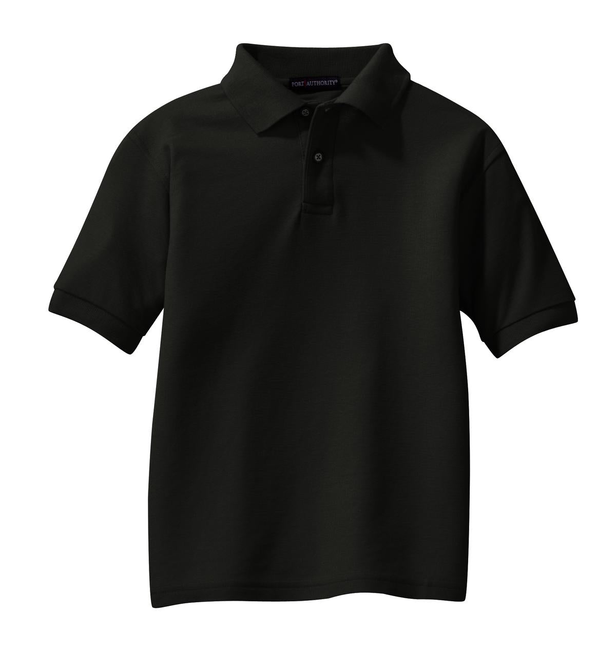 Port Authority Youth Silk Touch Polo - Black
