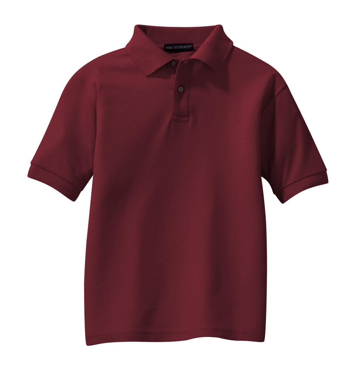 Port Authority Youth Silk Touch Polo - Burgundy