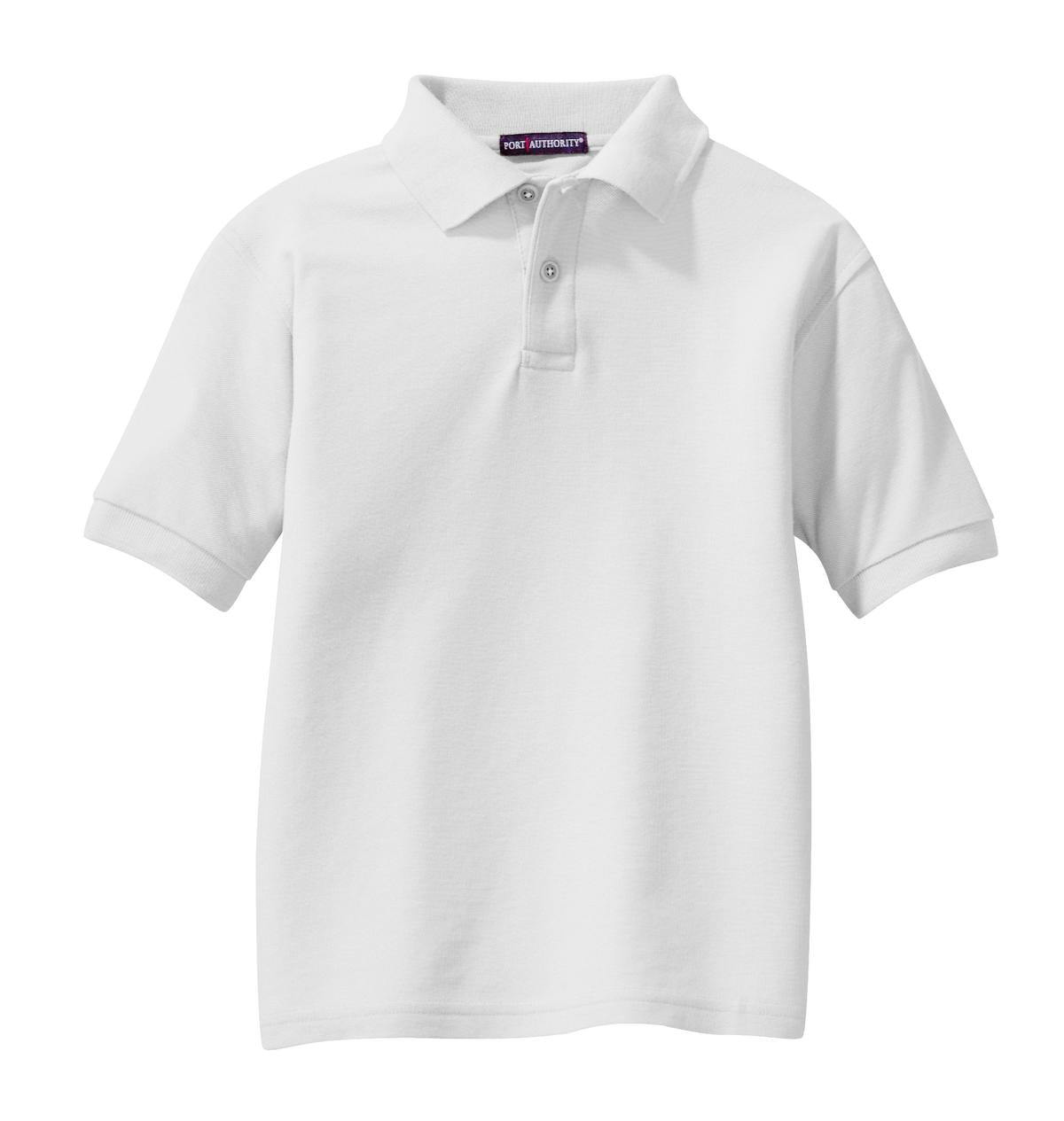 Port Authority Youth Silk Touch Polo - White