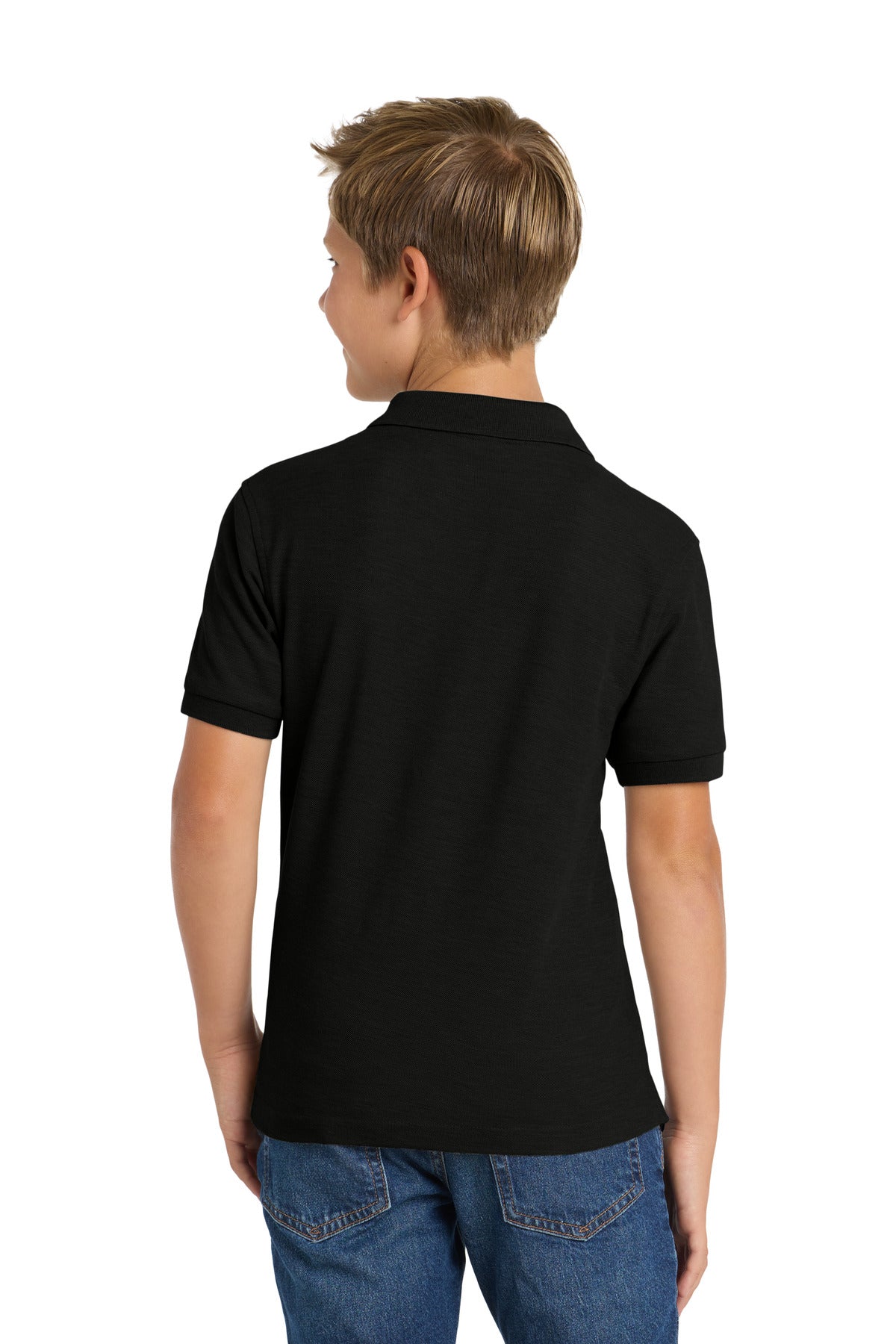 Port Authority Youth Silk Touch Polo - Black