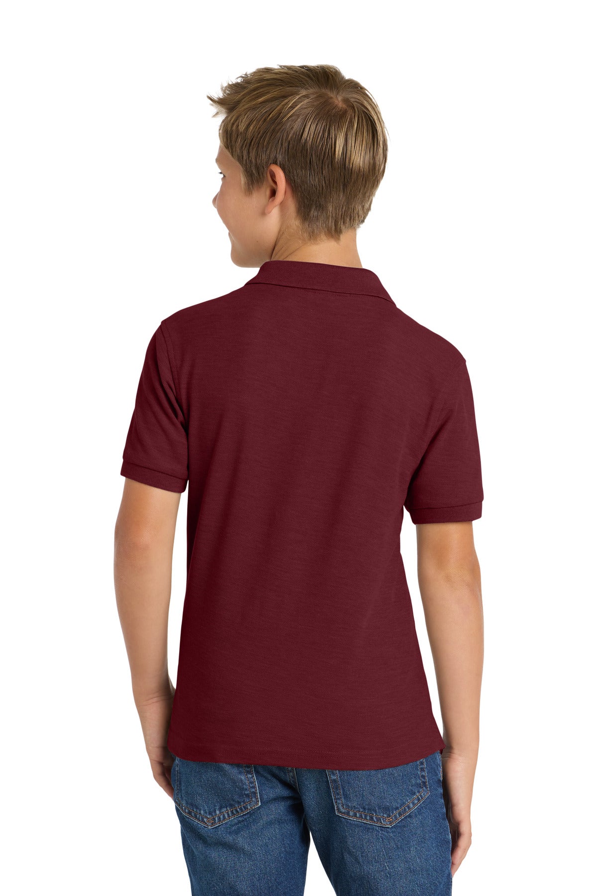 Port Authority Youth Silk Touch Polo - Burgundy