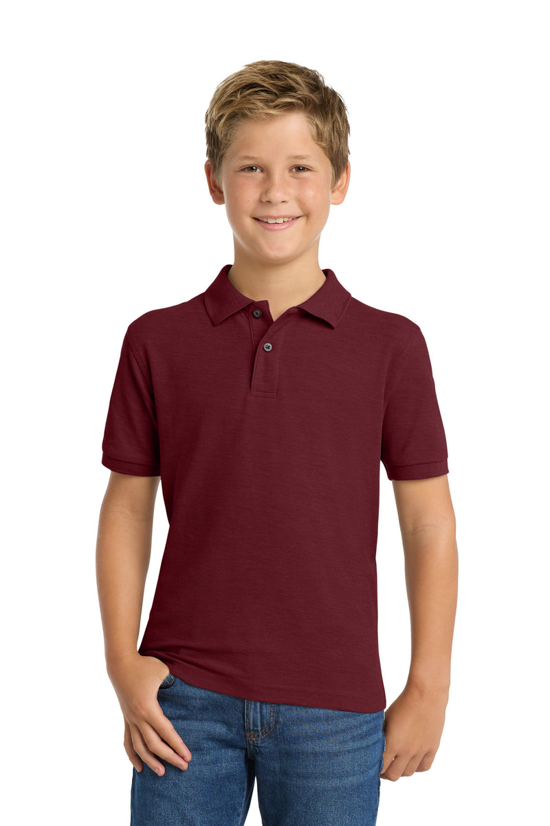 Port Authority Youth Silk Touch Polo - Burgundy