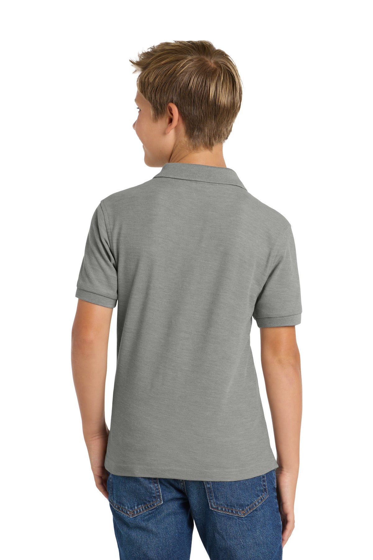 Port Authority Youth Silk Touch Polo - Cool Grey