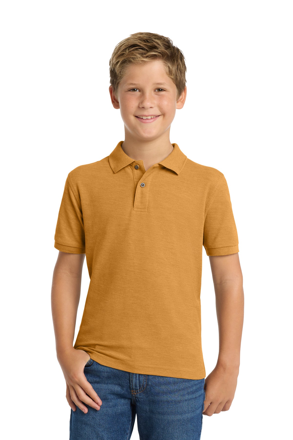 Port Authority Youth Silk Touch Polo - Gold