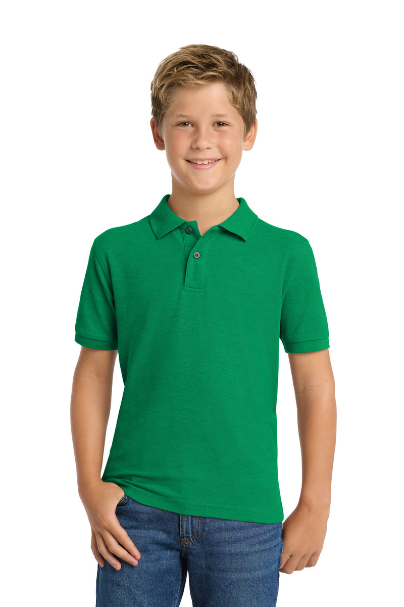 Port Authority Youth Silk Touch Polo - Kelly Green