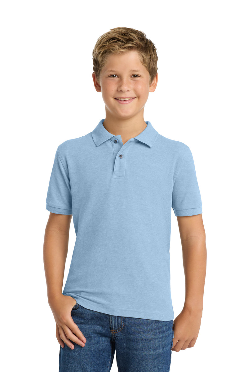 Port Authority Youth Silk Touch Polo - Light Blue